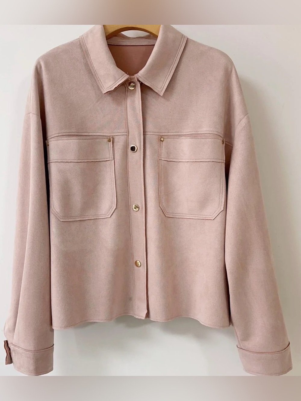 ZARA Women's Lapel Long Sleeve Faux Suede Jacket/ Size XS